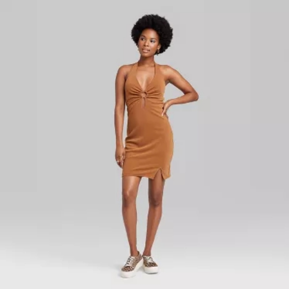 Wild Fable Shimmery Cut Out Halter Dress - Picture 2 of 5